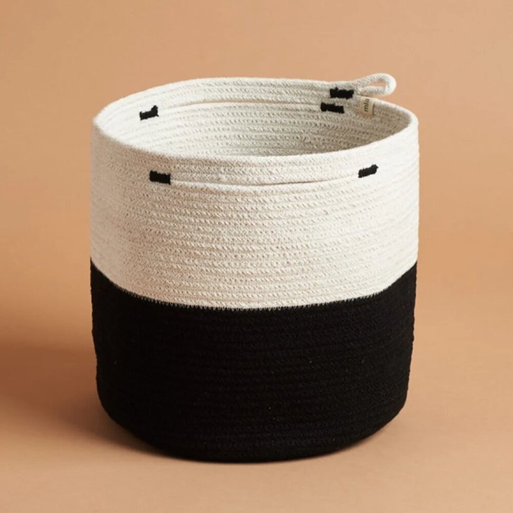 NEW Mia Mélange Foldable Braided cotton yarn rope Handmade Basket Texture Bin